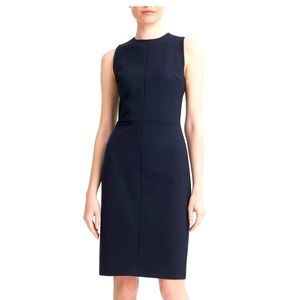 Navy Vince Seamed-Front Sheath Dress
